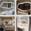 Irregular Led Bathroom Smart Wall Mirror Defogger,bathroom Vanity Mirrors for Wall with LED Light, Three-color Light,Frameless,Backlight(60*120cm)