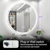 Round LED Mirror, Bathroom Vanity Mirror with Lights, Round Lighted Bathroom Mirror for Wall, Anti-Fog Dimmable Wall Mounted Lighted Circle Mirror for Bedroom, CRI 90+