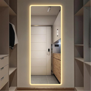 ZHUOTAI Full Length Mirror with Lights, Vanity Body Mirror LED Mirror Wall Mounted Mirror Intelligent Human Body Induction Mirrors Big Size Rounded Corners for Bedroom Living Room Dressing Room