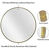 ZHUOTAI French Gold Round Mirror 24 Inch, Brushed Metal Framed Circle Wall Mirror for Bathroom Vanity, Bedroom Decor, Living Room, Entryway