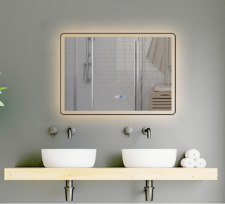 LED Bathroom Mirror for Wall,Lighted Vanity Mirror Dimmable,Anti-Fog,Shatter-Proof, Memory, 3 Colors,Shatter-Proof, Smart Touch