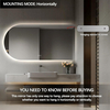 Arch LED Bathroom Mirror, Arched 48"x24" Backlit Framless Mirror with Lights Wall Mounted Anti-Fog Dimmable Smart Frameless 3-Color Lighted Vanity Mirror Memory & Waterproof
