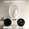 32 X 24 Inch Oval LED Bathroom Mirror Anti-Fog 3 Colors Light Dimmable Wall Mounted Lighted Bathroom Vanity Mirror Smart Makeup Mirror Touch Switch