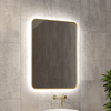 Backlit with Ambient Glow Mirror with Gold Frame, Smart Led Vanity Mirrors, Dimmable, Anti-Fog, Memory, Tempered Glass, Horizontal/Vertical