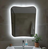 Backlit Bathroom Mirror with LED - Irregular Modern LED Custom Size Mirror - Asymmetrical Modern Hanging Led Wall Mirror Aesthetic Pebble