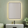 Backlit with Ambient Glow Mirror with Black Frame, Smart Led Vanity Mirrors, Dimmable, Anti-Fog, Memory, Tempered Glass, Horizontal/Vertical
