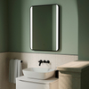 Left and Right Frontlit Mirror with Black Frame, Smart Led Vanity Mirrors, Dimmable, Anti-Fog, Memory, Tempered Glass, Horizontal/Vertical