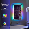  ROUND CORNER LED Bathroom Mirror with Lights, RGB Lighted Vanity Mirrors for Bathroom Wall, Backlit And Front Light, Dimmable Touch Screen Mirror Tempered Glass, 16 X 24 Inch