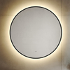 Round Backlit Bathroom Mirror with Black Fram Bathroom Vanity Mirror with Lights Large Lighted Mirror with Smart Touch 3 Colors Dimmable Anti-Fog Waterproof Wall Mounted