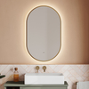 Oblong LED Bathroom Mirror with metal frame, Lighted Wall Mounted Vanity Mirror, Anti-Fog IP65 Waterproof Smart Mirror, Memory Function,3000-6000K(Horizontal Or Vertical)