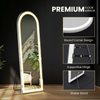 3 Color Lighting Full Body Mirror 60"x 16" Arched Floor Mirror with Lights Wall Mounted Free Standing Leaning for Home, White