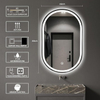 ZHUOTAI Oval LED Bathroom Mirror, 36"x24" Lighted Wall Mounted Vanity Mirror with Metal Frame, Anti-Fog IP66 Waterproof Smart Mirror, Memory Function,3000-6000K(Horizontal Or Vertical), Gold