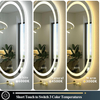 24x36 OblongLighted Bathroom Mirror, LED Bathroom Mirror with Lights, Oval LED Mirror for Bathroom, Anti-Fog, Shatter-Proof, Dimmable, Memory, 3 Colors (Front Lights + Backlit)