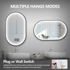 51"x27" Oval Led Mirror for Bathroom, Black Metal Framed Lighted Vanity Mirror with Lights, Anti-Fog Light Up Mirror with 3 Colors Dimmable, Frontlit, Shatterproof, Horizontal/Vertical