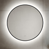Round Backlit Bathroom Mirror with Black Fram Bathroom Vanity Mirror with Lights Large Lighted Mirror with Smart Touch 3 Colors Dimmable Anti-Fog Waterproof Wall Mounted