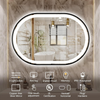 Oblong LED Bathroom Mirror with Black Frame, Lighted Wall Mounted Vanity Mirror with Metal Frame, Anti-Fog IP66 Waterproof Smart Mirror, Memory Function,3000-6000K