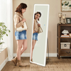 64"x 21" Full Length Mirror with LED Lights Floor Stand Free Standing Leaning Led Fulll Body Mirror, White