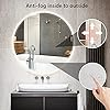 ZHUOTAI Round LED Bathroom Mirror with Lights,Acrylic Dimmable Backlit Mirror, Wall-Mounted Lighted Bathroom Vanity Mirror with Anti-Fog, Memory, 3 Colors, IP54,CRI90+(Horizontal/Vertical)