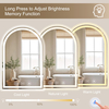 Oval LED Bathroom Mirrors with Lights 24"x36"Arched Mirror for Wall,Anti-Fog,LED Mirrors with Front Light And Backlit, Memory Function for Vanity,Bathroom, Entryway, Living Room