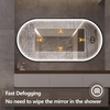 51"x27" Oval Led Mirror for Bathroom, Black Metal Framed Lighted Vanity Mirror with Lights, Anti-Fog Light Up Mirror with 3 Colors Dimmable, Frontlit, Shatterproof, Horizontal/Vertical