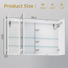 Medicine Cabinet with Mirror And LED Light, Wall Mounted Bathroom Mirror with Storage, 2 Doors Bathroom Wall Cabinet, Memory Dimmable 3 Color Temp, Adjustable Shelves, 39.4''x23.6''