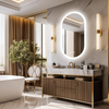 Lighted LED Bathroom Mirror: 40x20 INCH Anti-Fog Dimmable Wall Mounted Makeup Mirror with Backlit - Illuminated 3 Colors Vanity Mirrors with Demister Pad Smart Touch Switch Memory