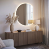 Frameless LED Mirror for Bathroom 3 Color Dimmable Bathroom Wall Mirror Anti-Fog Smart Vanity Mirror Smart Touch Button 100cm (Color : Under Cut, Size : 70 * 63CM)