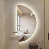 Half Circle Smart Bathroom Mirror, Backlit Anti-Fog Mirror with Touch Control, Modern Wall Mounted Decorative Mirror, 3 Color Dimmable