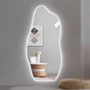 Full-length Led Mirror, Aesthetic Irregular Wavy Bathroom Wall Mirror with Ligths, Modern Hanging Frameless Led Lighted Backlit Mirror (60"x35" Inches)