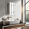 LED Bathroom Mirror with Lights, Anti-Fog, Dimmable, Backlit + Front Lit, Lighted Bathroom Vanity Mirror for Wall, Memory Function, Tempered Glass