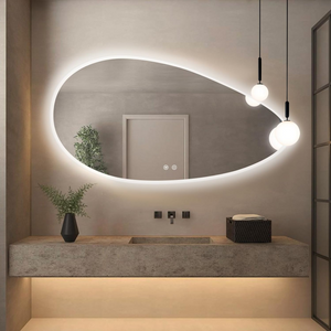 Teardrop-shaped LED Bathroom Mirror with Lights, 28x51, Backlit-Mirror for Wall Mounted, Bathroom Vanity Mirrors with Memory, Dimmable, 3 Colors, Anti-Fog, IP65 Waterproof
