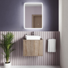 Halo Bathroom Mirror, Round Corner Rectangular LED Mirror, Anti-Fog, Dimmable, Backlit + Front Lit, Lighted Vanity Mirror, Memory Function, Tempered Glass