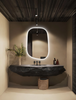 Irregular LED Bathroom Vanity Mirror with Lights, Asymmetrical Led Lighted Wall Mirror, Washbasin Backlit Led Illuminated Amorphous Mirror (Warm Ligth, 42"x54" Inc)