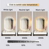 Frontlit and Backlit Octagon Bathroom Mirror, LED Illuminated Wall Mounted Vanity Mirror, Bathroom Mirror with Smart Touch Buttons, 3-Colour Dimmable, Smart Demist