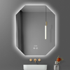 Backlit Octagon Bathroom Mirror, LED Illuminated Wall Mounted Vanity Mirror, Bathroom Mirror with Smart Touch Buttons, 3-Colour Dimmable, Smart Demist