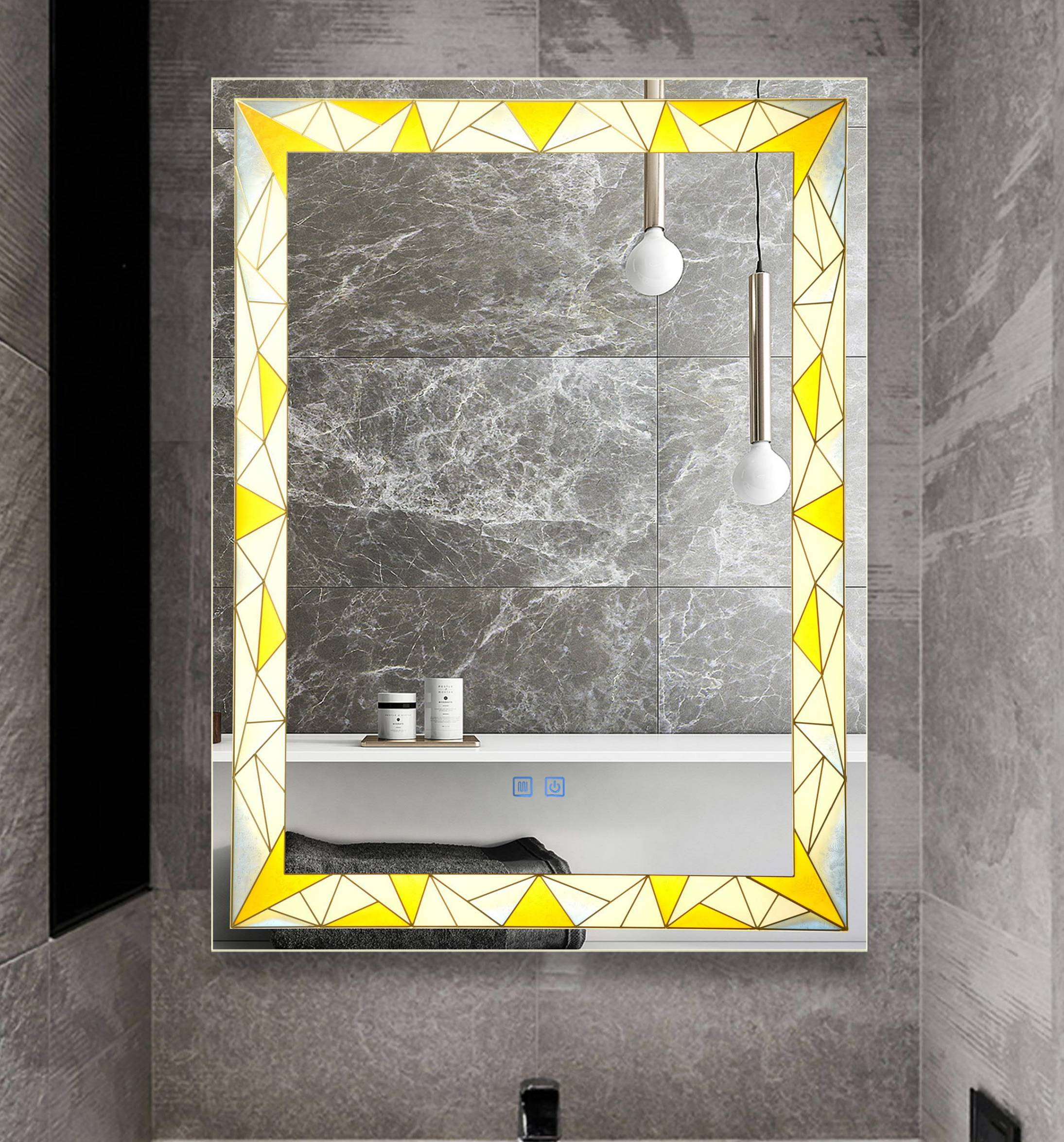 ZHUOTAI LED Bathroom Mirror, Lighted Mirror for Bathroom Wall, Backlit and Front lit, Dimmable, Anti-Fog, Shatterpoof, Memory (Horizontal/Vertical)