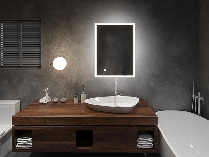 ZHUOTAI Led Mirror for Bathroom Lighted Vanity Mirror for Bathroom with Dimmable Lights, Large Led Wall Mirror, Big Anti Fog Bathroom Mirror
