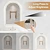 Arched LED Bathroom Mirror 24"x36", Orange Gold Bathroom Mirror with Lights-Anti-Fog, Dimmable-LED Mirror for Bathroom,3 Colors