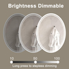 32 X 24 Inch Oval LED Bathroom Mirror Anti-Fog 3 Colors Light Dimmable Wall Mounted Lighted Bathroom Vanity Mirror Smart Makeup Mirror Touch Switch