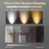 Modern Bathroom Mirror, Wall-Mounted Light Mirror with Backlight, Anti Fog 3-Color Dimmable(Right Cut,47.2"x31.5")