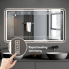 LED Bathroom Mirror, Round Corners Rectangular LED Mirror, Anti-Fog, Dimmable, Backlit + Front Lit, Lighted Vanity Mirror, Memory Function, Tempered Glass
