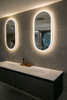BRILLANCE Acrylic Framed Oval Mirror W/ Led Light & Demister