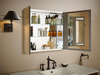 Beveled Medicine Cabinet with Mirror Doors & Adjustable Shelves, Rectangular Beveled Edge Frame, 30" X 26"