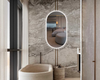 Oval LED Bathroom Mirror, Lighted Wall Mounted Vanity Mirror, Anti-Fog IP65 Waterproof Smart Mirror, Memory Function,3000-6000K(Horizontal Or Vertical)