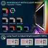 72x40 Inch RGB LED Bathroom Mirror Front Light And RGB Backlit Lighted Vanity Mirror for Bathroom Wall Mounted Dimmable Anti Fog Memory Shatter-Proof IP54 Waterproof Horizontal/Vertical