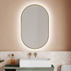 Oblong LED Bathroom Mirror with metal frame, Lighted Wall Mounted Vanity Mirror, Anti-Fog IP65 Waterproof Smart Mirror, Memory Function,3000-6000K(Horizontal Or Vertical)