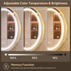 Oval LED Bathroom Mirror with Gold Frame, Backlit and Frontlit,Touch Button,Stepless Dimmable Wall Mirrors with Anti-Fog, Shatter-Proof, Memory, 3 Colors, LED Mirror for Bathroom