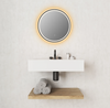 LED Bathroom Mirror with Black Framed Bathroom Vanity Mirror with Lights Large Lighted Mirror with Smart Touch 3 Colors Dimmable Anti-Fog Waterproof Wall Mounted