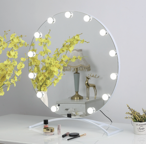 Round Tabletop Hollywood Makeup Mirror