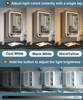 Medicine Cabinet with Mirror, 15.7 X 23.6 Inch Bathroom Wall Cabinet with Lights, LED Bathroom Mirror with Storage, Adjustable Shelf, 3-Color Modes, 2 Outlets & USBs, White BMGZ115W